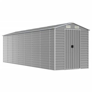 vidaXL Tuinhuis Lichtgrijs 191x640x198 cm Gegalvaniseerd Staal