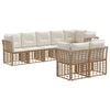 vidaXL Buiten bankenset 8 st 8-zits Naturel Polyester