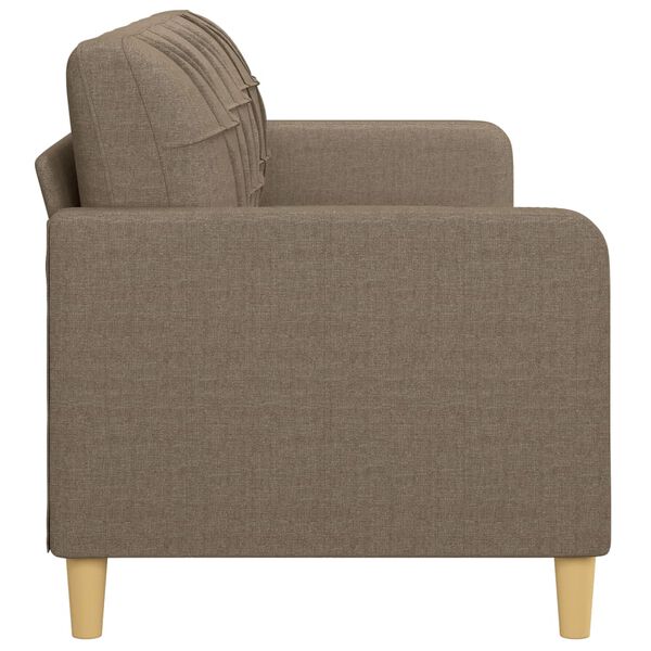 vidaXL Driezitsbank 210 cm stof taupe