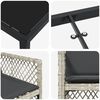 vidaXL Tuin eettafelset 9 pcs Lichtgrijs poly rattan