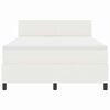 vidaXL Boxspring bed Cr&egrave;me en Wit 203 x 144 x 88 cm Katoenen stof
