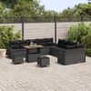 vidaXL Tuin Sofa Set met kussen met opslag met kussen 13 pcs Zwart