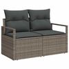 vidaXL Tuin Sofa Set met kussen met opslag 8 pcs Grijs Poly riet