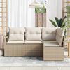 vidaXL Tuin Sofa Set met kussen met opslag 4 pcs Beige en Crème