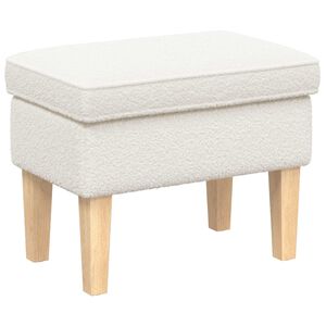 vidaXL Voetenbank Cr&egrave;mekleurig 55 x 35 x 41 cm Boucl&eacute;