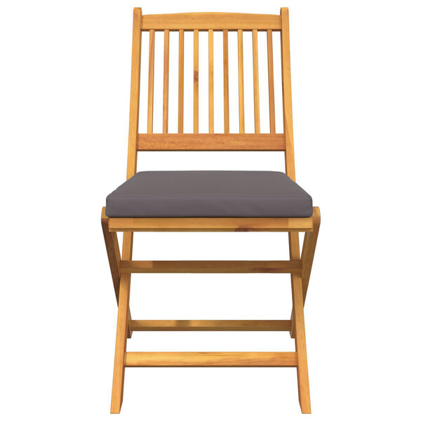 vidaXL Opvouwbare stoel met kussen 2 pcs Grijs 49 x 57,5 x 92cm