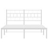 vidaXL Bedframe met hoofdbord metaal wit 120x200 cm