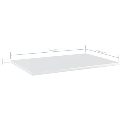 vidaXL Wandschappen 4 st 60x40x1,5 cm bewerkt hout hoogglans wit