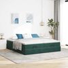 vidaXL Ottoman bed met matrassen 160x200cm fluweel donkergroen