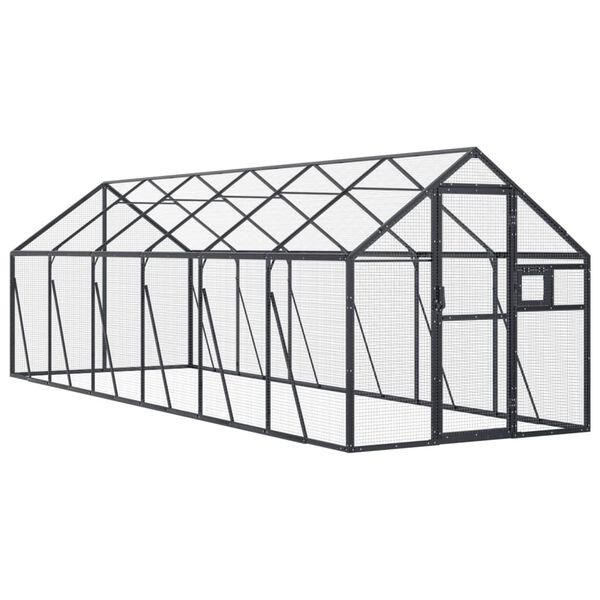 vidaXL Voli&egrave;re 1,79x6x1,85 m aluminium antracietkleurig