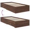vidaXL Bedframe met hoofdeinde Bruin Eiken 100 x 200 cm Bewerkt hout
