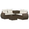 vidaXL Bankstel 6 st Bruin en Cr&egrave;me Wit Poly Rattan en Staal