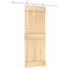 vidaXL Schuifdeur 80 x 210 cm Massief Grenenhout (Niet-Behandeld)