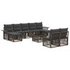 vidaXL Tuinbankenset 10 st Grijs poly rattan