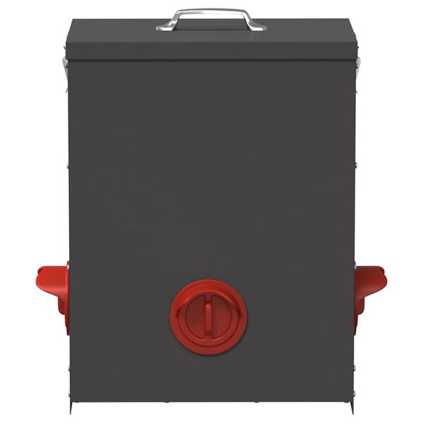 vidaXL Kip voerbak Zwart 32,5 x 20,5 x 43 cm Koudgewalst Staal