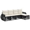 vidaXL Tuinbankenset 5 st Zwart en Cream Wit poly rattan