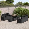 vidaXL Tuin Sofa Set met kussen 9 pcs Zwart poly rattan