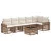 vidaXL Tuinbankenset 7 pcs Beige en Cr&egrave;me Wit poly rattan