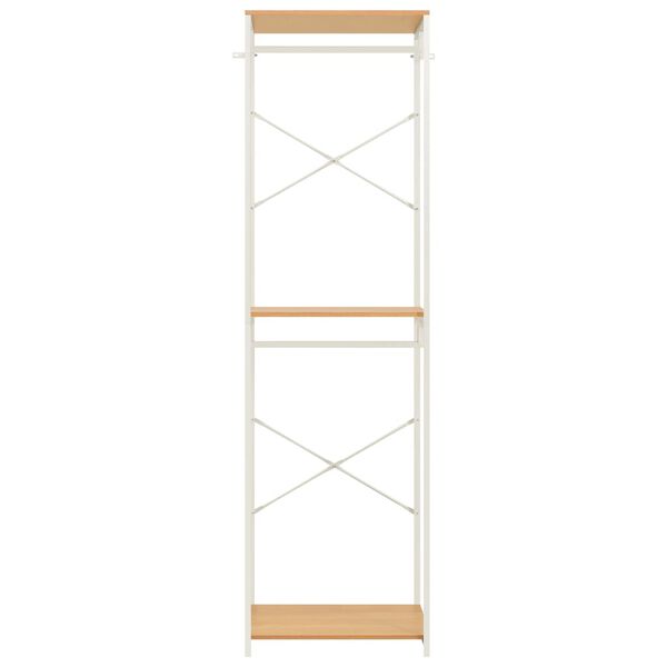 vidaXL Kledingkast 60x40x213 cm metaal spaanplaat wit en eikenkleurig