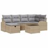 vidaXL Tuin Sofa Set 7 st Beige poly rattan
