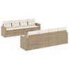 vidaXL 9-delige Loungeset met kussens poly rattan beige