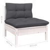 vidaXL 6-delige Loungeset met kussens massief grenenhout wit