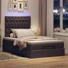 vidaXL Ottoman bed met matras en LED's 120x200cm stof donkerbruin