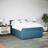 vidaXL Boxspring met matras fluweel blauw 160x200 cm