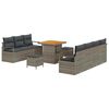 vidaXL Tuin Sofa Set met kussen met opslag 10 pcs Grijs