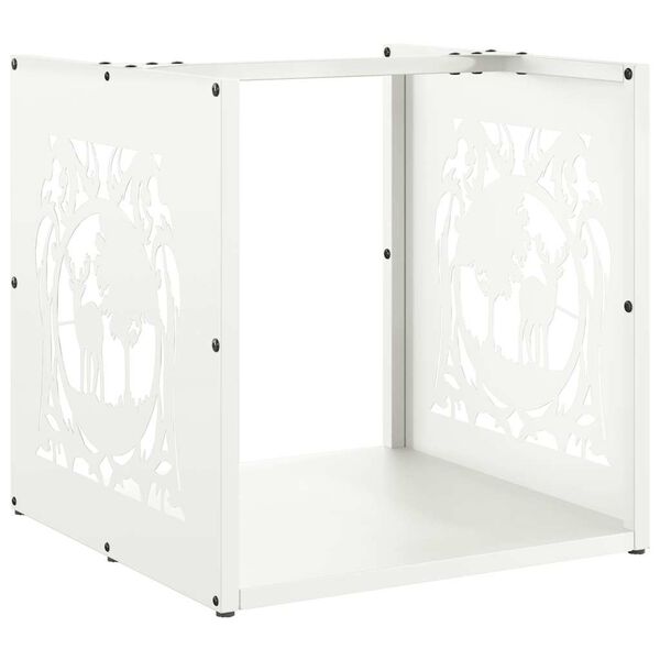 vidaXL Brandhoutrek 40x40x40 cm koudgewalst staal wit