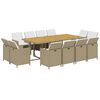 vidaXL 13-delige Tuinset met kussens poly rattan beige