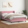 vidaXL Boxspring met matras fluweel roze 140x220 cm