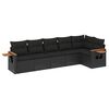 vidaXL Patio Sofa Set 6-zits Black