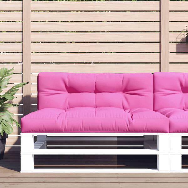 vidaXL Palletkussen 120x40x12 cm stof roze