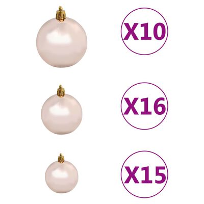 vidaXL Kerstboom smal met 300 LED's en kerstballenset 270 cm