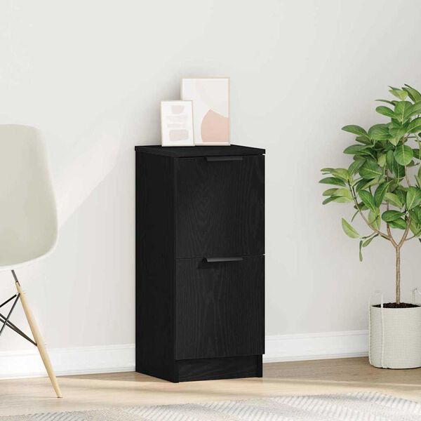 vidaXL Dressoir Zwart eiken 30 x 30 x 70 cm Bewerkt hout