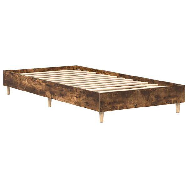 vidaXL Bedframe zonder matras 90x200 cm spaanplaat gerookt eiken