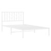 vidaXL Bedframe met hoofdbord metaal wit 107x203 cm