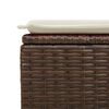 vidaXL Tuinkruk met kussen 55x55x37 cm poly rattan bruin