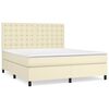 vidaXL Boxspring met matras kunstleer cr&egrave;mekleurig 180x200 cm