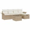 vidaXL Tuinbankenset met kussen 6 pcs Beige en Cr&egrave;me poly rattan