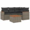 vidaXL 5-delige Loungeset met kussens poly rattan grijs