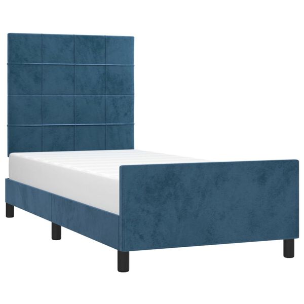 vidaXL Bedframe zonder matras 90x190 cm fluweel donkerblauw