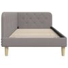 vidaXL Hoekbedframe met hoofdeinde Taupe 90 x 200 cm Stof