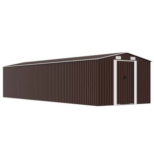 vidaXL Tuinschuur 257x990x181 cm gegalvaniseerd staal bruin