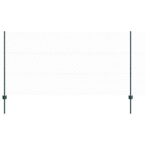 vidaXL zeshoekig gaasgek met palen 10 x 1,2 m PVC-Coated Staal Groen