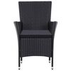 vidaXL 7-delige Tuinset poly rattan zwart