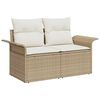 vidaXL Bankstel met kussen 4 pcs Beige poly rattan
