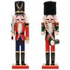 vidaXL Kerstnotenkraker TURKU 2 st Rood en Zwart 30 cm