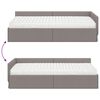 vidaXL Hoekbedframe met Matras Anders met hoofdeinde 2 pcs Taupe Stof